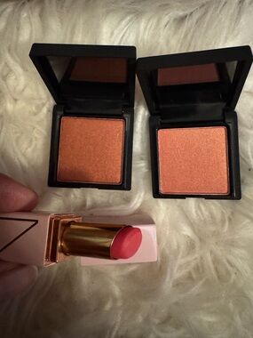 NARS orgasm Blush Duo with orgasm  Pink Lipstick- set of 3 mini